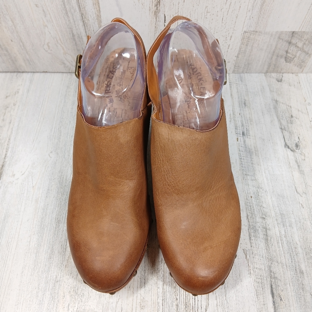 New Kork Ease Darby Brown Leather Studded Slingback Block Heel Clogs #1357 - Picture 3 of 10